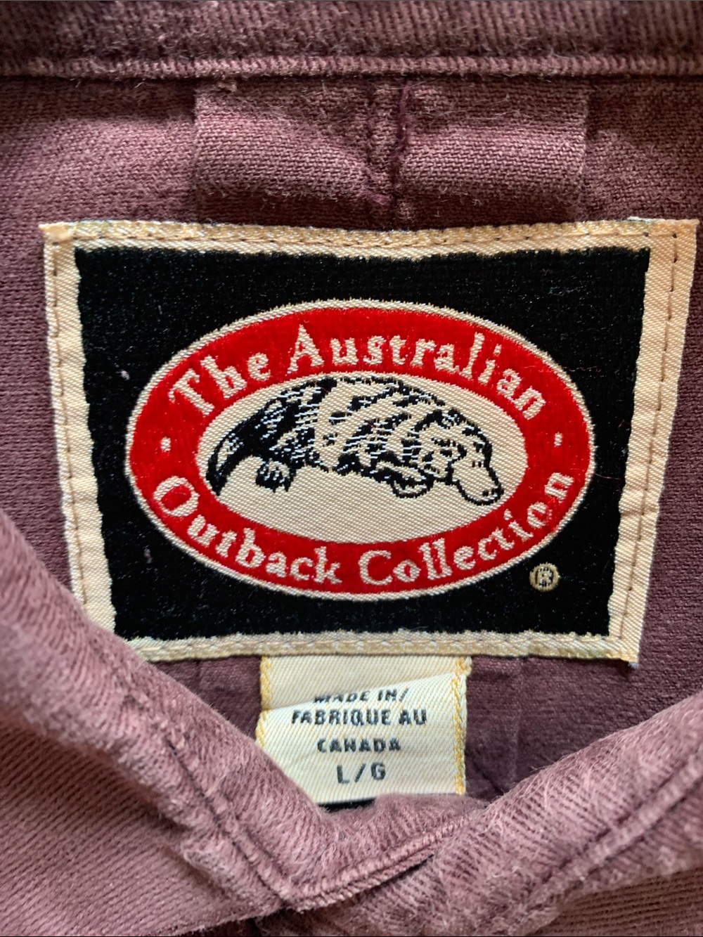 Australian Outback Collection Plum colored Button Down Men’s Large Eastern Fnaws - Picture 2 of 12